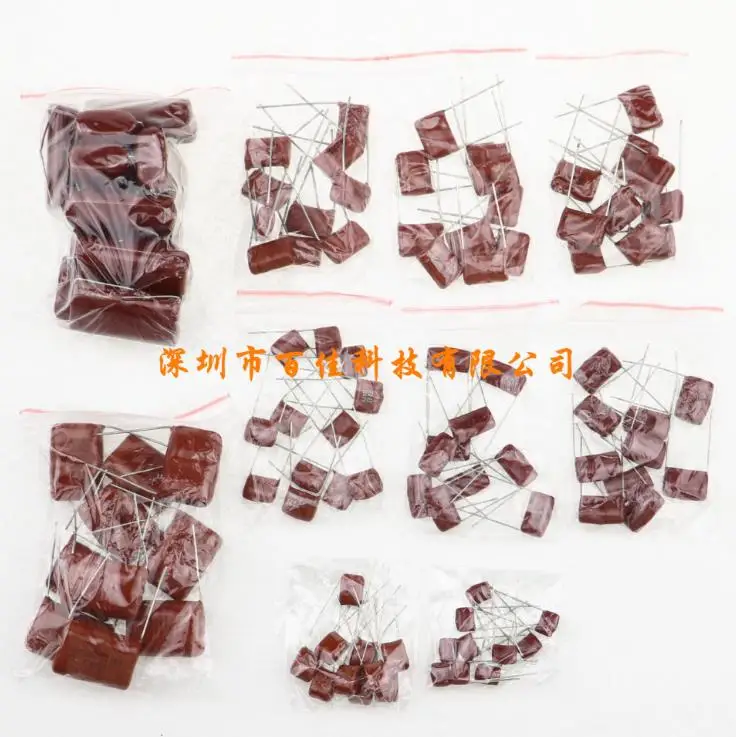 

100pcs 10 specifications × 10pcs 1000V 0.001uf ~ 0.12uf CBB metal film capacitor package