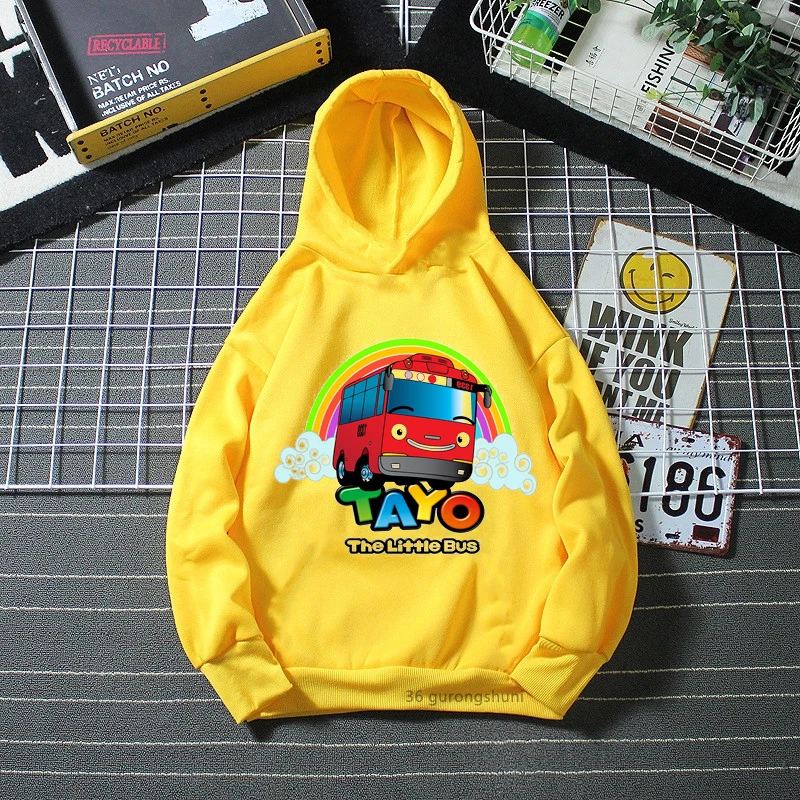 

New Boys Hoodies Funny Tayo And Little Friends Cartoon Print Children's Winter LongSleeve Sweatshirt Boys Birthday clothing tops