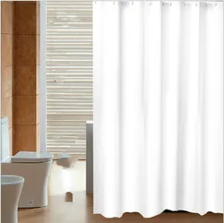 Waterproof Solid PEVA Shower Curtain White Simple Bathroom Curtains Water Proof Bath Curtain for Home/hotel with Rings