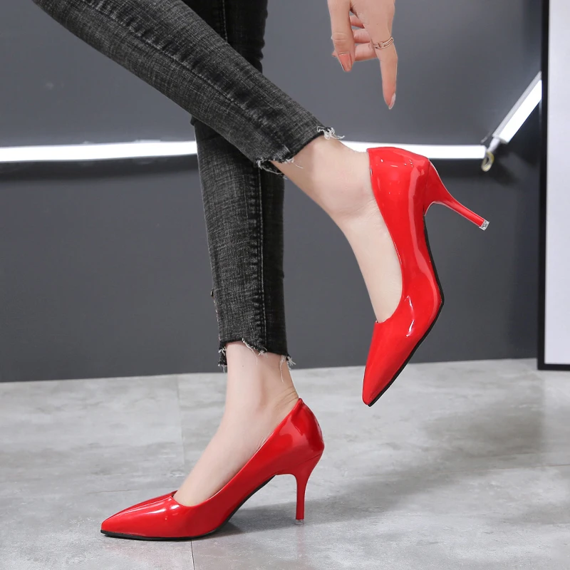 Aphixta 7cm Thin Heels Women Pumps Dress Classic Shoes Wedding Official Leisure Party Shoes Super Big Size 49 50 Plus Size