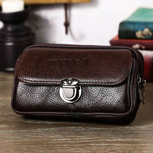 

Genuine Cow Leather Men Wallets Zipper Coin Purse Running Sport Moneybags Card Holder Casual Mens Wallet Fanny Pack Purses Bag