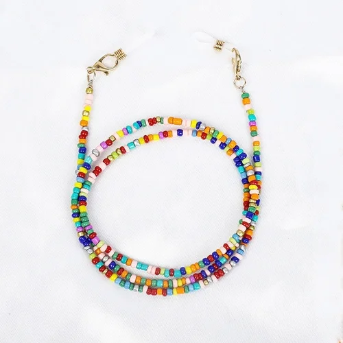 Imagen 1 del producto 2023 gafas de sol bohemias multicolores, soporte para máscara, cordón, nueva moda hecha a mano, con cuentas, antideslizante, cadena para gafas, correa para el cuello para mujer
