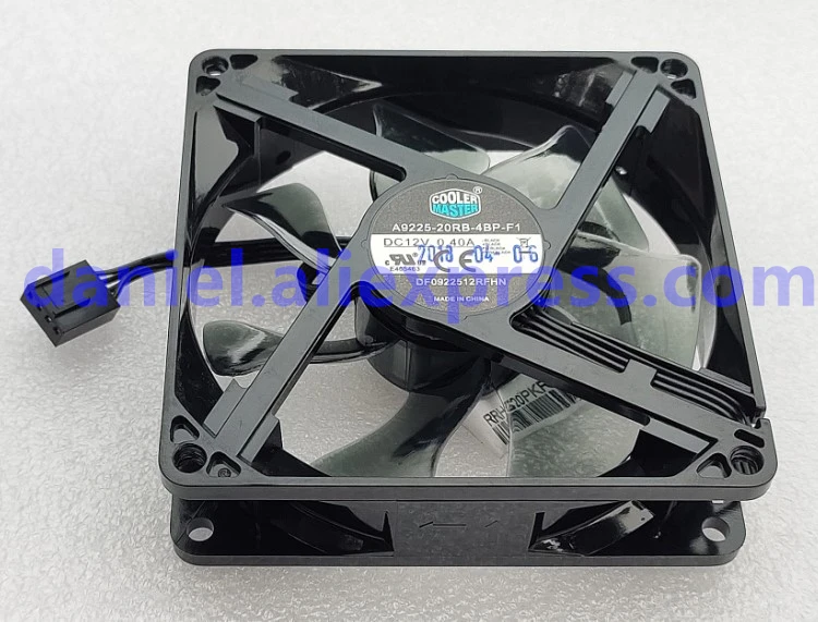 Original Cool 9025 9cm fan 12V 0.26A df0922512rfhn 4-wire speed regulation LED red light