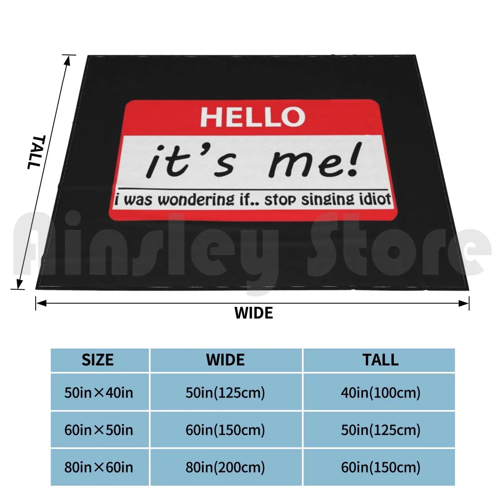 Hello Song Tag Blanket Fashion Custom Tag Adele Hello Its Me Personal Funny New 2020 Unique Special