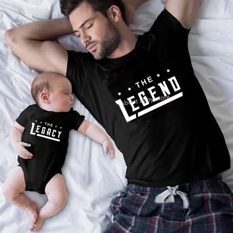 The Legend and Legacy Family Matching Clothes Tshirt Baby Bodysuit Family Look Daddy and Me Father Daughter Son Family Clothes