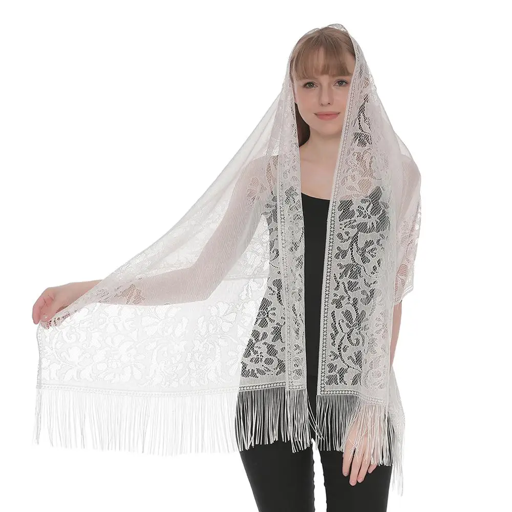 New Embroidery Lace Scarf Shawl Floral Triangular Veil Shawl For Women Party Scarf Wedding Poncho Stoles Ladies Headband Wraps