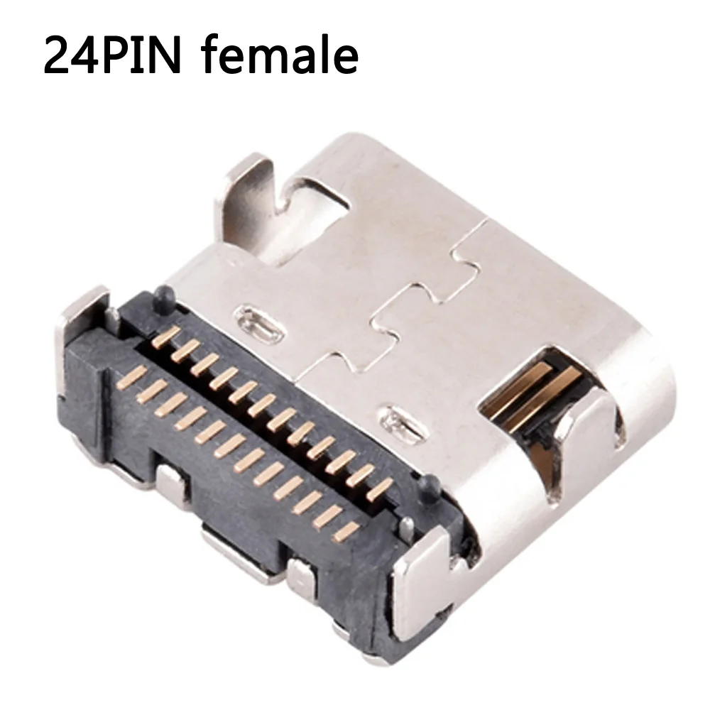 Type-C USB 3.1 Double Row 24Pin Female Port 4 fixed feet usb c Jack Tail Sockect Plug For Phone PD Fast Charge Data Connector