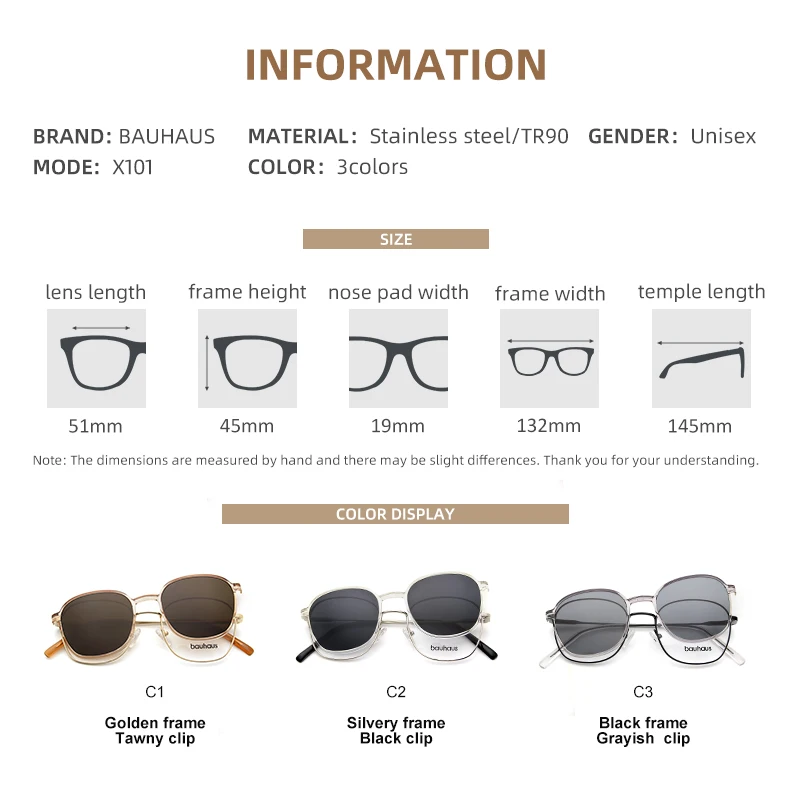 X101Polarized Sunglasses Men Women Magnetic Clip On Glasses metal square Optical Prescription Eyewear Frames Eyeglass