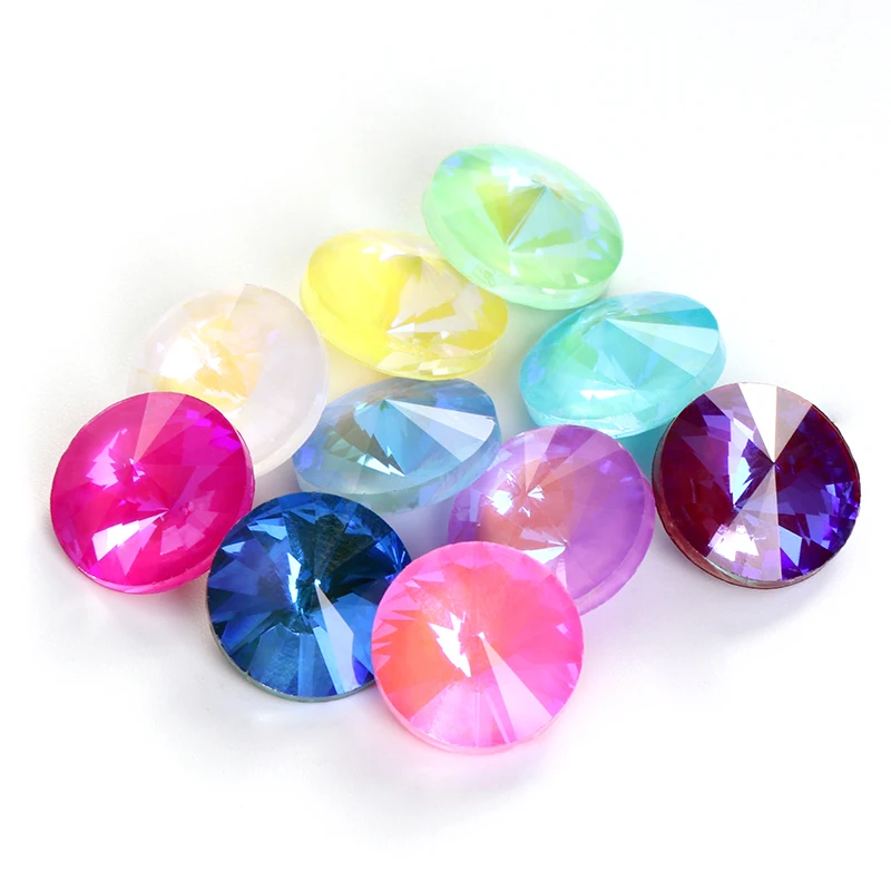 

Astrobox 50pcs Rivoli Mocha Fluorescence Crystal Rhinestone Decorative Crystal Glass Beads Stone DIY Clothing Jewelry Making