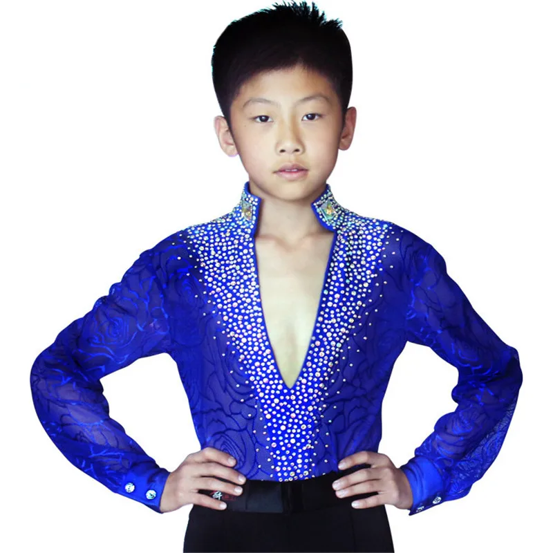 Hot Sale Latin Dance Competition Costumes Kids Boys Latin Ballroom Dance Dress Suit Performance Clothing