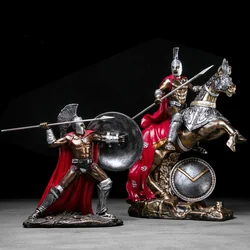 Exquisite Vintage Roman Warriors Crafts Resin Spartan Model Figurine TV Cabinet Living Room Accessories Creativity Home Decor