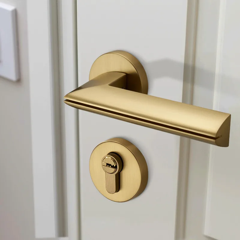 

Modern Gold Plated Zinc Alloy Handles for Interior Doors Door Lock Interior Door Handle