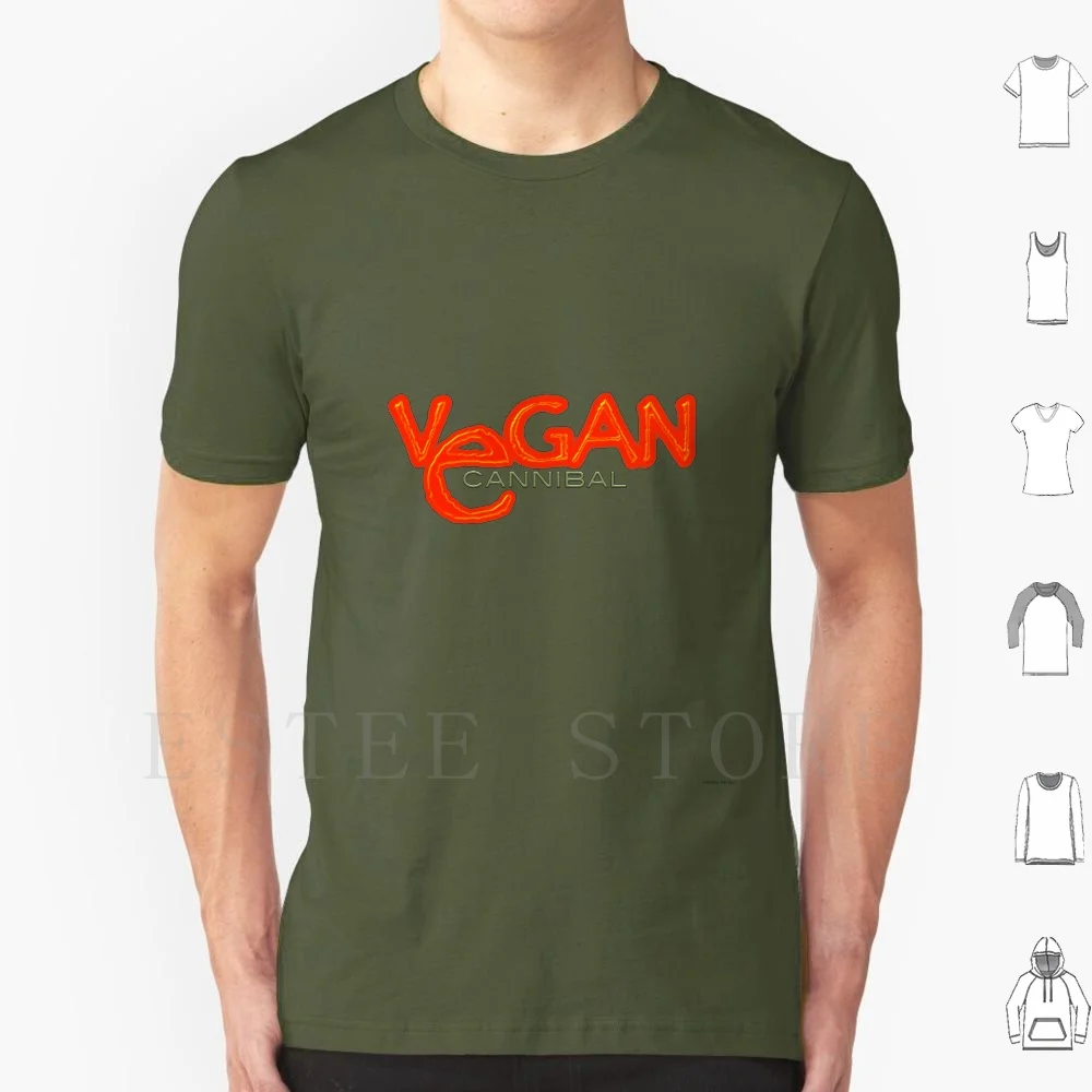 Vegan Cannibal. T Shirt Print Cotton Vegan Meat Cannibal Joke Moths Minor Oxymoron Opposites No Animal Products Veg