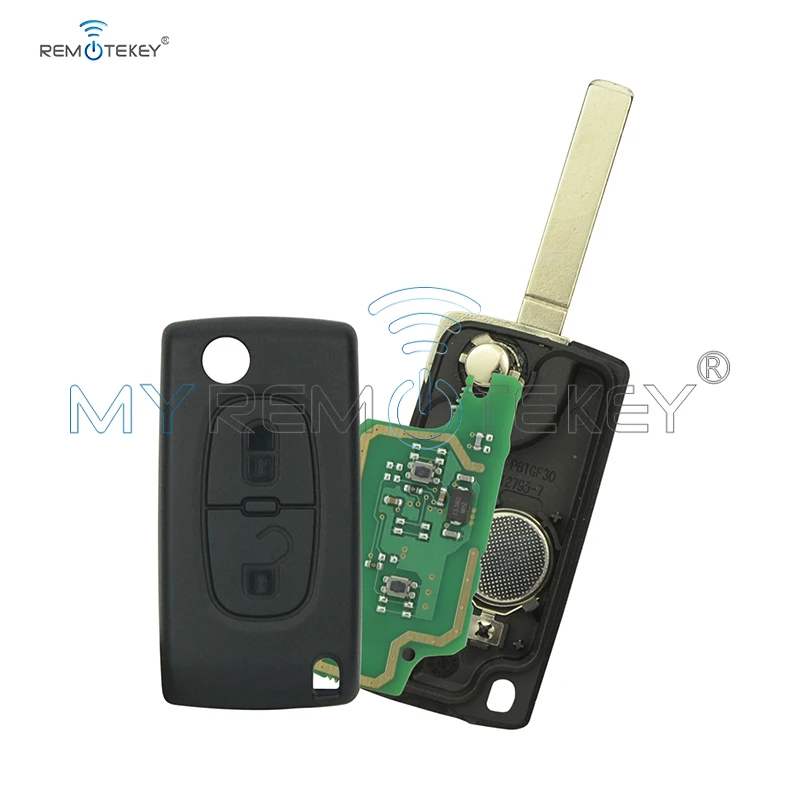 

Remtekey CE0536 VA2 Key Blade No Groove Flip Remote Key 2 Button 434mhz For Peugeot Citroen PCF7961