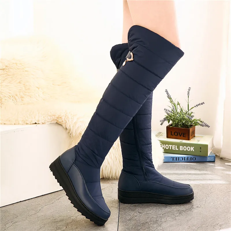 ASUMER 2021 New High quality winter boots female platform boots zipper thick fur warm knee snow boots women long cotton shoes