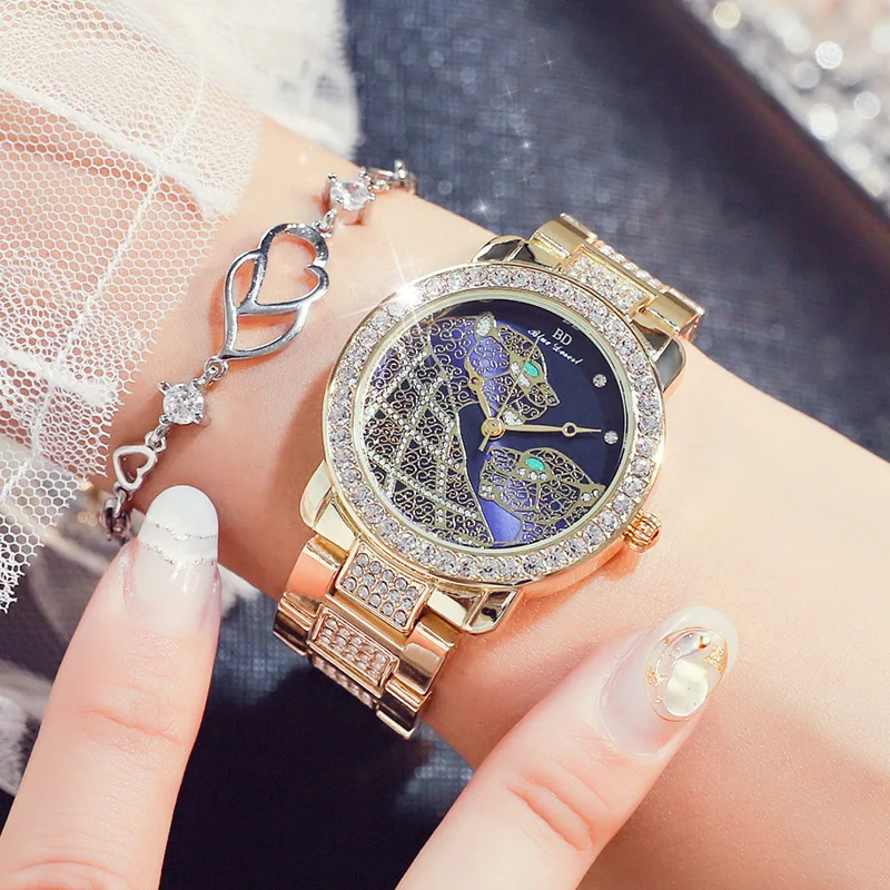 

Jewelry Diamond Blue Luxury Women Bracelet Watches Relogio Feminino Red Ladies Gift Clock for Steel Waterproof Female Wristwatch