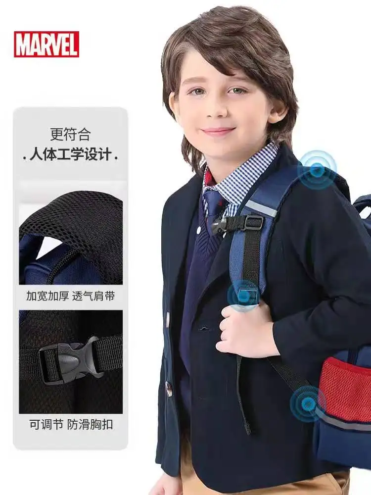 Disney New School Bags For Boys Primary Student Shoulder Orthopedic Backpack Captain America Spider Man Grade 1-5 Mochilas