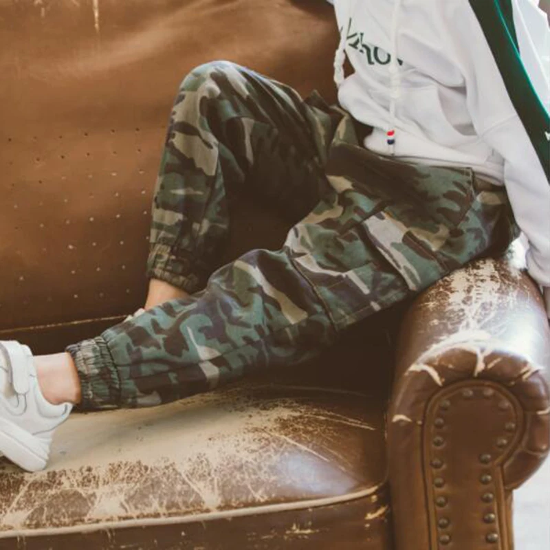 2024 Spring Autumn Boys Pants Kids Clothing Boys Camouflage Pants Cotton Kids Full Length Pants Children Trousers Military Pants