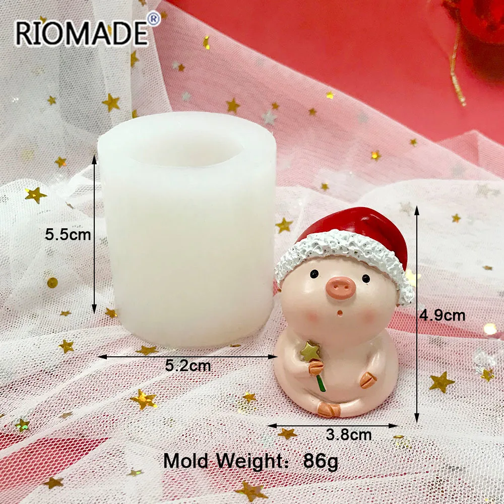 Christmas Silicone Mold Sled Tree Santa Claus Gifts Snow House Model Mousse Chocolate Sugar Cupcake Baking Fondant Cake Tools