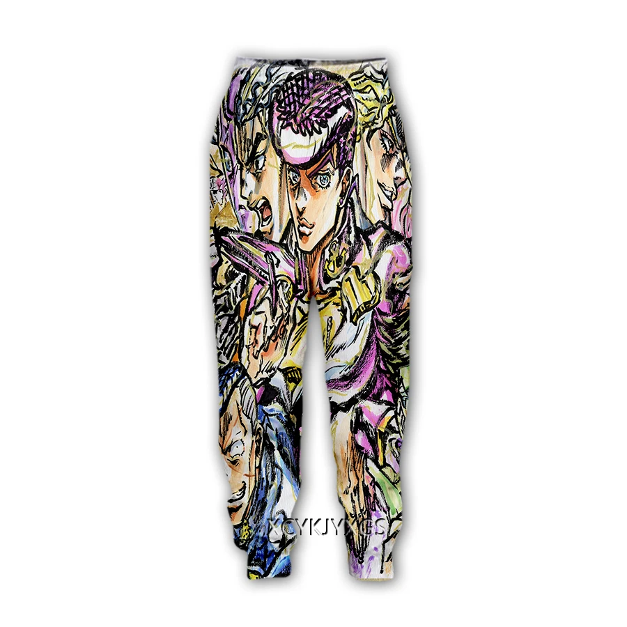 Giappone อะนิเมะผจญภัย Jojo Bizarre 3D พิมพ์สบายๆกางเกง Sweatpants กางเกงผู้ชายขาสามส่วน Sweatpants กางเกงจ๊อกกิ้งกางเกง Y88