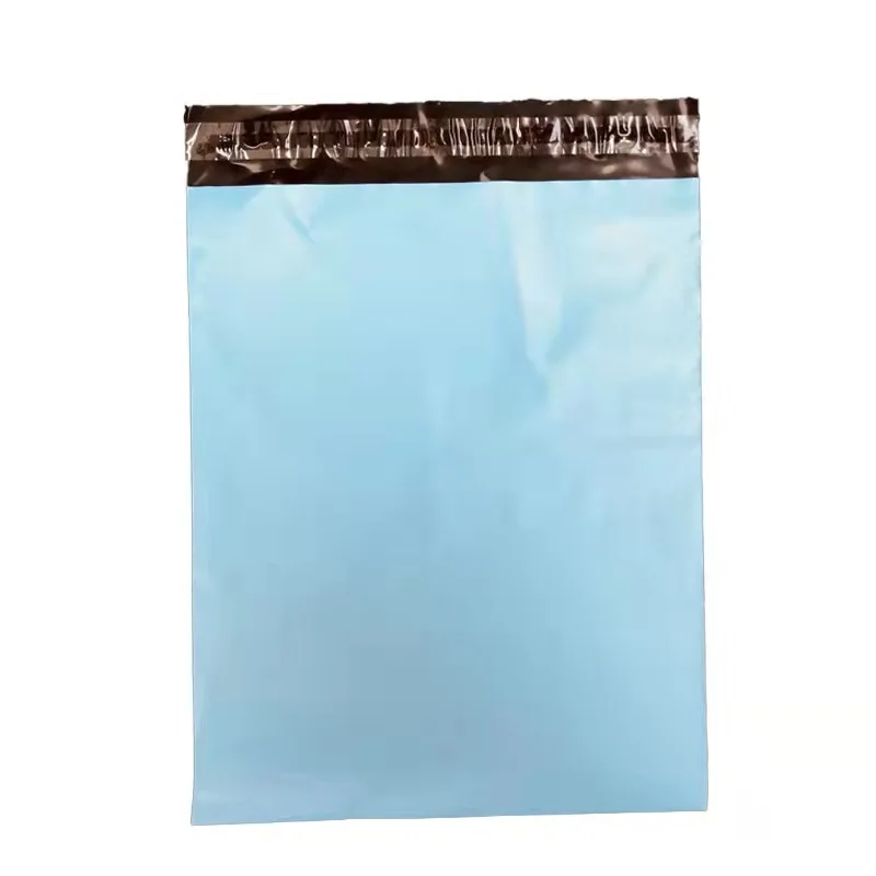 Bolsas de mensajería adhesivas autosellantes, bolsas de embalaje de sobres de polietileno de plástico impermeables, color azul claro, 50 unidades por lote, novedad