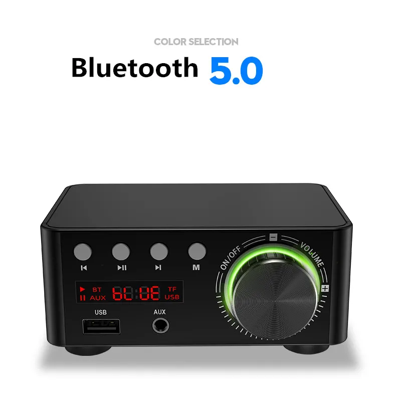 

NEW 50W *2 Mini Class D Stereo Bluetooth 5.0 TPA3116 Digital Power Amplifier TF 3.5mm USB Input Hifi Audio Home AMP For Mobile