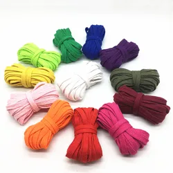 5M 10mm Cotton Rope Hollow Flat Twisted Cord Multicolor Woven String Waist Rope Handmade Home Craft DIY Pant Shoe Cap Decoration