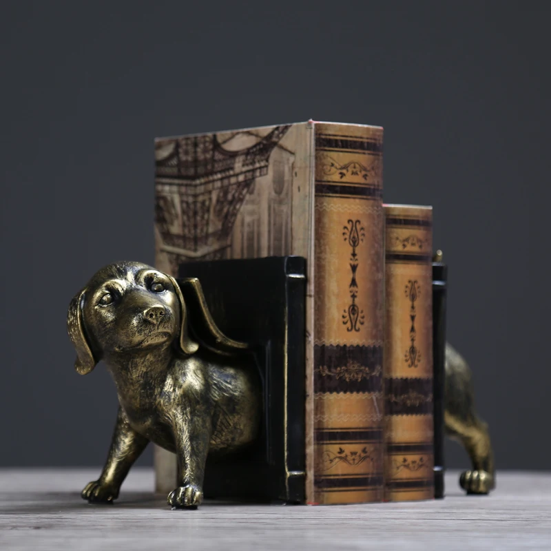 

Dog Bookends Decorative Animal Shelf Decor, 1 Pair