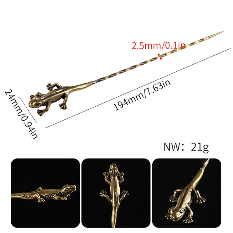 Retro Metal Cigar Needle Scorpion Wall Gecko Design Smoker Carving Dredge Drilled Loose Cigarette Cigar Needle Smoke Accessories