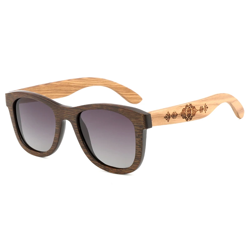 2023 Handmade Natural Bamboo Glasses man's Fashion Carved pattern Men Wood Sunglasses Polarized UV400