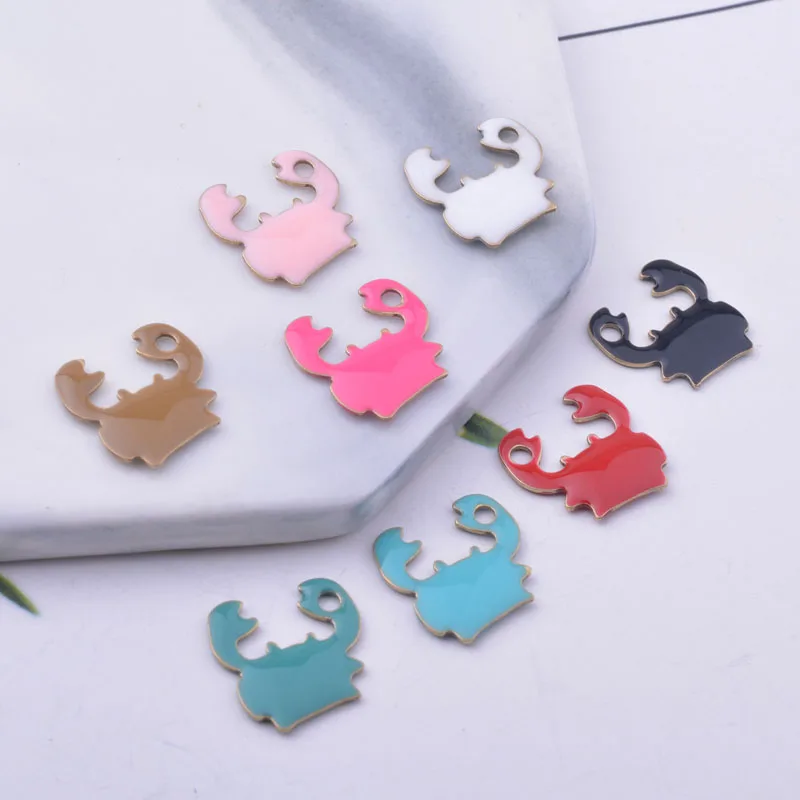 30pcs 12*14mm Copper Both Faced Enamelled Crab Charms For Earring  Necklace Enamel Pendant