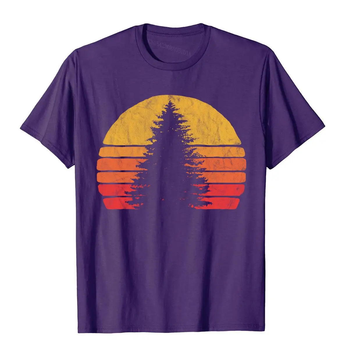 Solitary Pine Tree Sun Vintage Retro Outdoor Graphic Graphic Cotton Men T Shirts Camisas Hombre T Shirt Retro Personalized