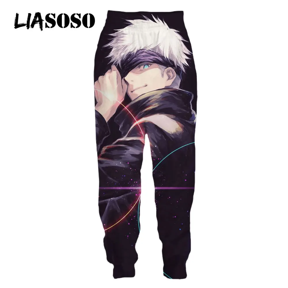 LIASOSO Anime Jujutsu Kaisen 3D Men's Pants Jogging Sweatpant Gojo Satoru Casual Harajuku Loose Women Breather Streetpants