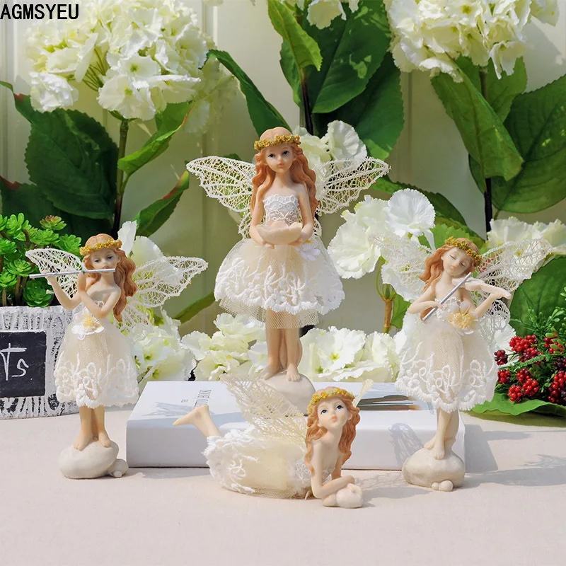 

AGMSYEU Creative Simulation Cute Girl Sculpture Decoration Resin Crafts Courtyard Balcony Garden Living Room Desk Decoration