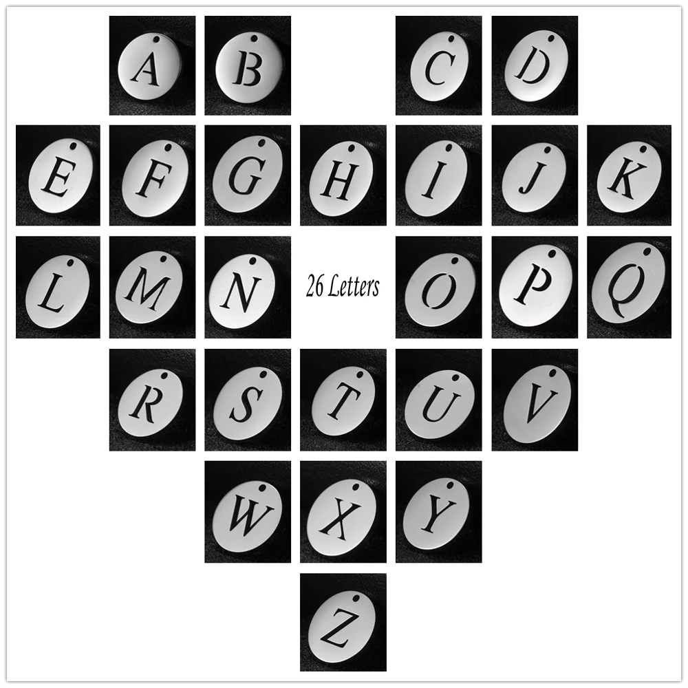 Skyrim 10 sztuk/partia 26 litera urok stal nierdzewna 316L alfabet wisiorek dla naszyjnik bransoletka kolczyk tworzenia biżuterii