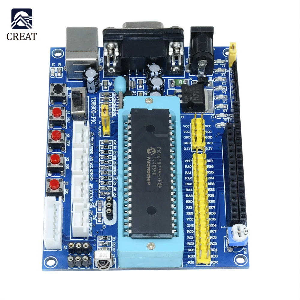 DC 12V PIC16F877A PIC minimalny Emulator płyty rozwojowej systemu JTAG ICSP Program minimalny moduł mikrokontrolera systemu