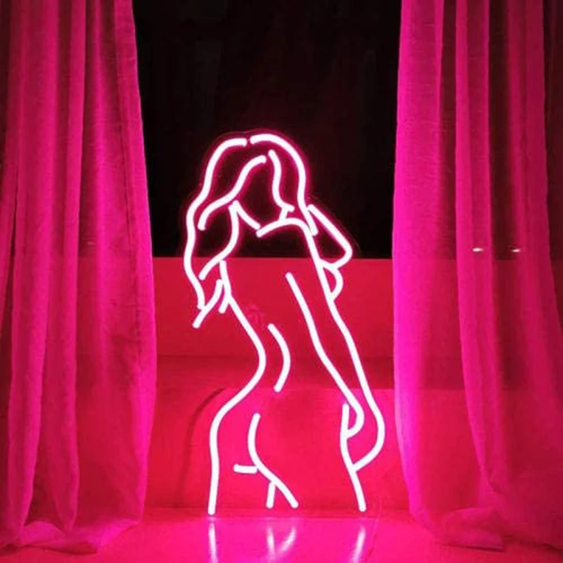 Sexy Neon Light Signs Custom Naked Lady Art Wall Decorations Flexible Led For Room Club Birthday Party Decorations Shop Bar Sign