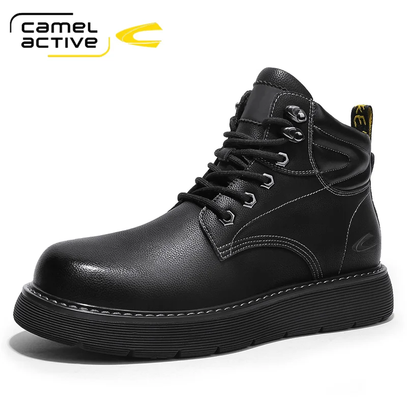 

Camel Active Autumn Boots Men Shoes 2021 Fashion Casual Shoes Men Comfy Lace-up New High Quality Leather Casual Boots Men's Boot