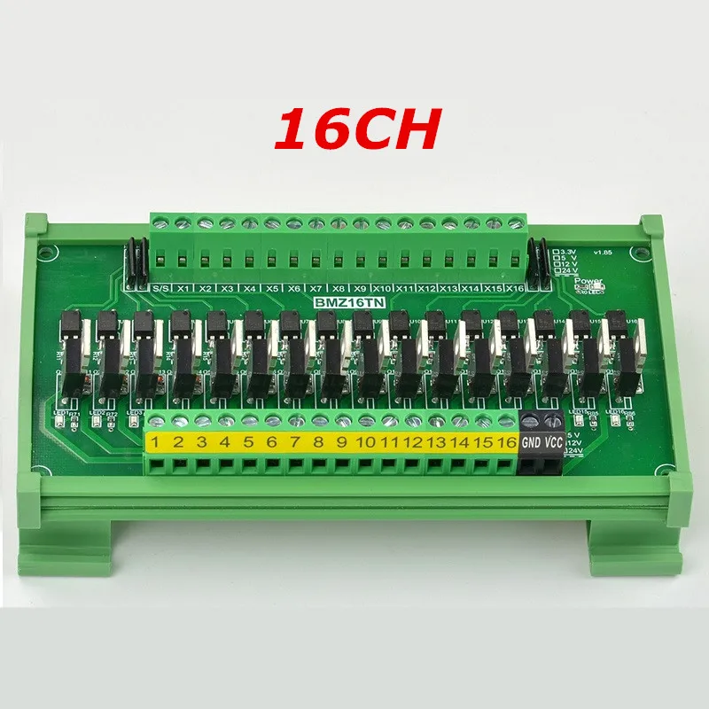 4-32 Channels IO Card PLC Signal Amplifier Board  PNP NPN Conversion Input Optocoupler Isolation Transistor tigger voltage 24V