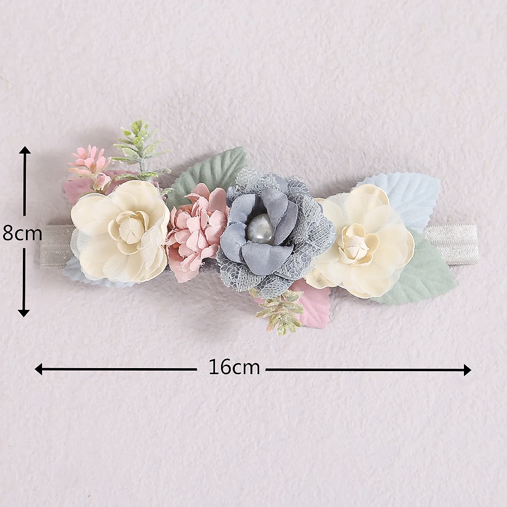 Fashion Florals Headband Newborn Baby Elastic Princess Hairbands Child Kids Hair Accessories Photography Prop Infant Headwear