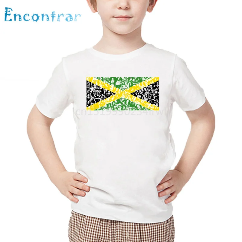 Kids Jamaica Singer Bob Marley Reggae Rastafari Print T shirt Children Summer White Tops Boys and Girls Casual T-shirt