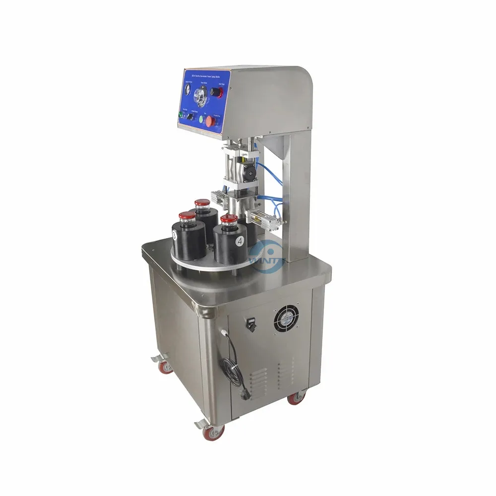 Полуавтоматические пневматические машины для вакуумной укупорки стеклянных бутылок, откручивающие стеклянные банки, крышки, герметик для пищевого соуса чили