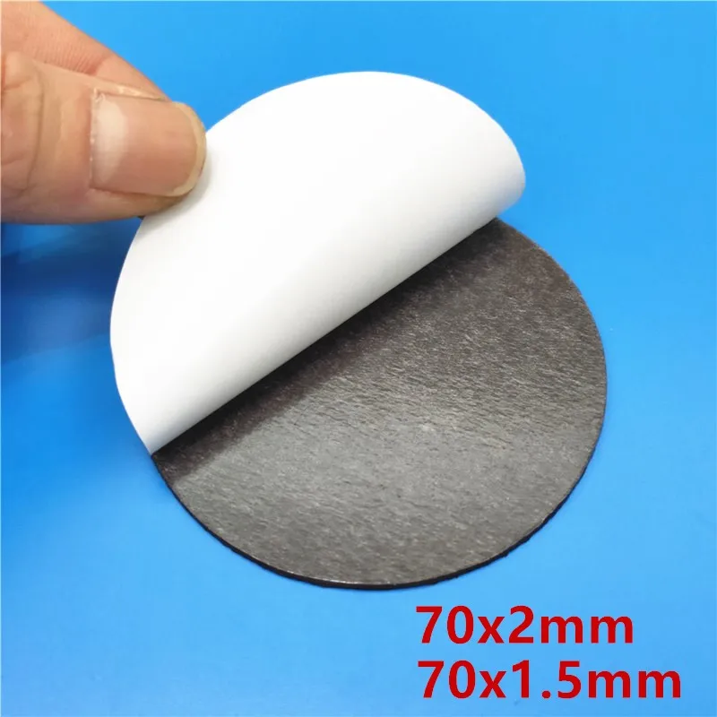 

70mm x 2mm 1.5mm Self Adhesive Round Flexible Magnet Dots for DIY Crafts Home Office Rubber magnet 70x2 70x1.5 mm Fridge Magnets