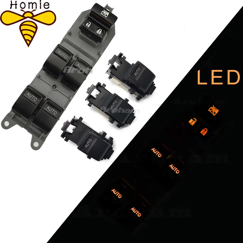 

Backlight LED Window Switch With Auto Orange Left driving For Toyota RAV4 Camry Corolla Auris Yaris 84820-06130 84820-02190