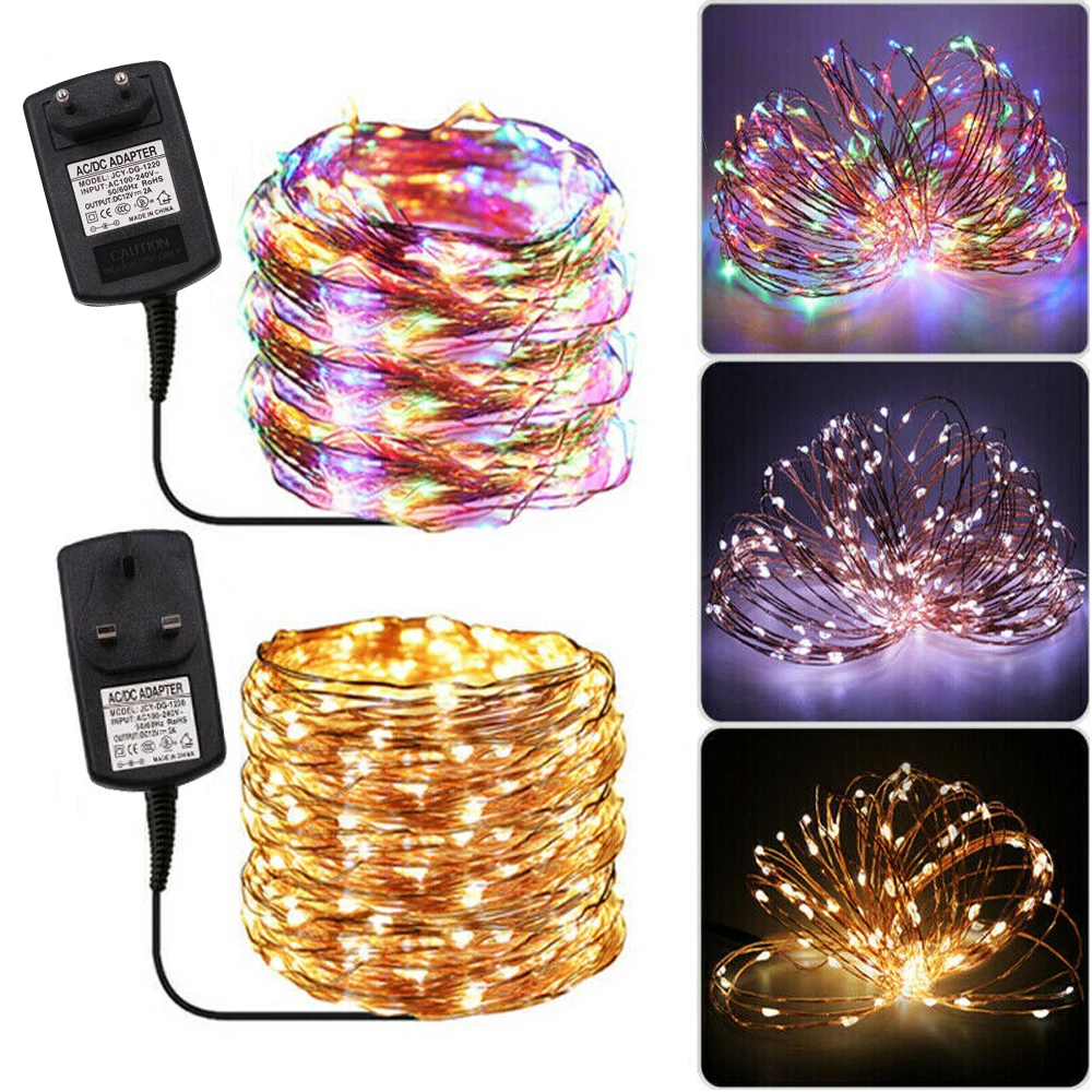 12V Led String Fairy Lights Copper Wire 10M 20M 30M 50M Waterproof Garland Christmas Lights for Bedroom Wedding Party Decoration