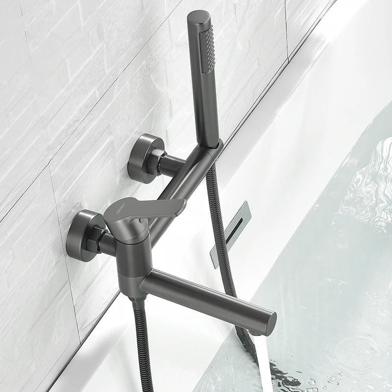 Imagem -03 - Torneira para Banheira Misturador de Água Quente e Fria para Banheira Montagem na Parede