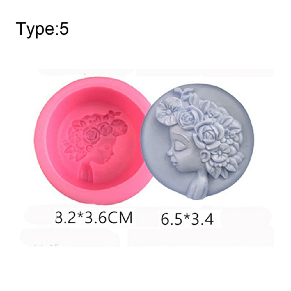 Various Styles of Beauty Avatars Silicone Fondant Chocolate Resin Aroma Stone Soap Mold For Pastry Cup Cake Decorating