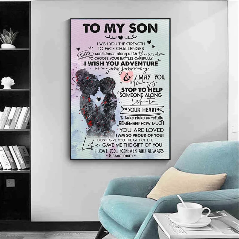Canvas Print Words To My Son Motivational Quotes Poster Decorative Picture Modern Wall Art Paintings Home Decor No Frame