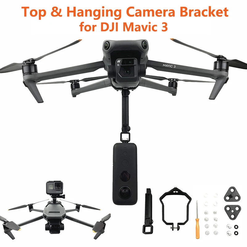 for DJI Mavic 3 Drone Gopro 9 10 Panoramic Sports Camera 360 Degree VR Top Low Mount Holder Hanging Bracket Fixed Clamp Adapter