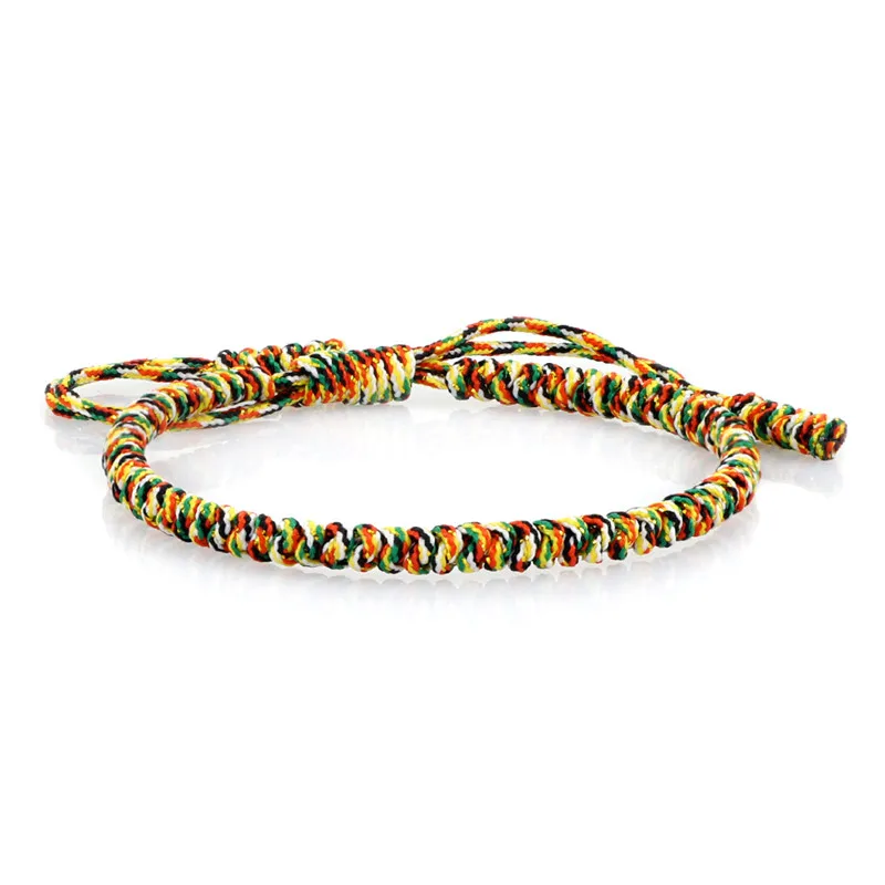 MultiColor Tibetan Buddhist Blessed Lucky Braided Bracelets For Women Men Handmade Knots Vintage Rope Bangles Adjustable Jewelry